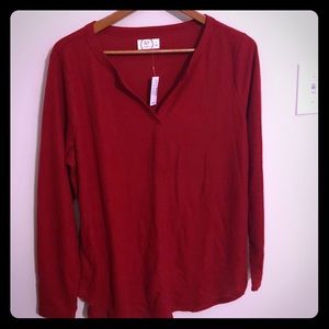 Maurices Red XL Waffle Top, NWT
